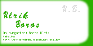 ulrik boros business card